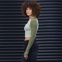 Long-sleeve Crop Top - Khaki