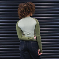Long-sleeve Crop Top - Khaki