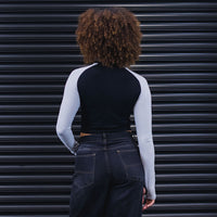 DNBA Long-sleeve Crop Top - Black