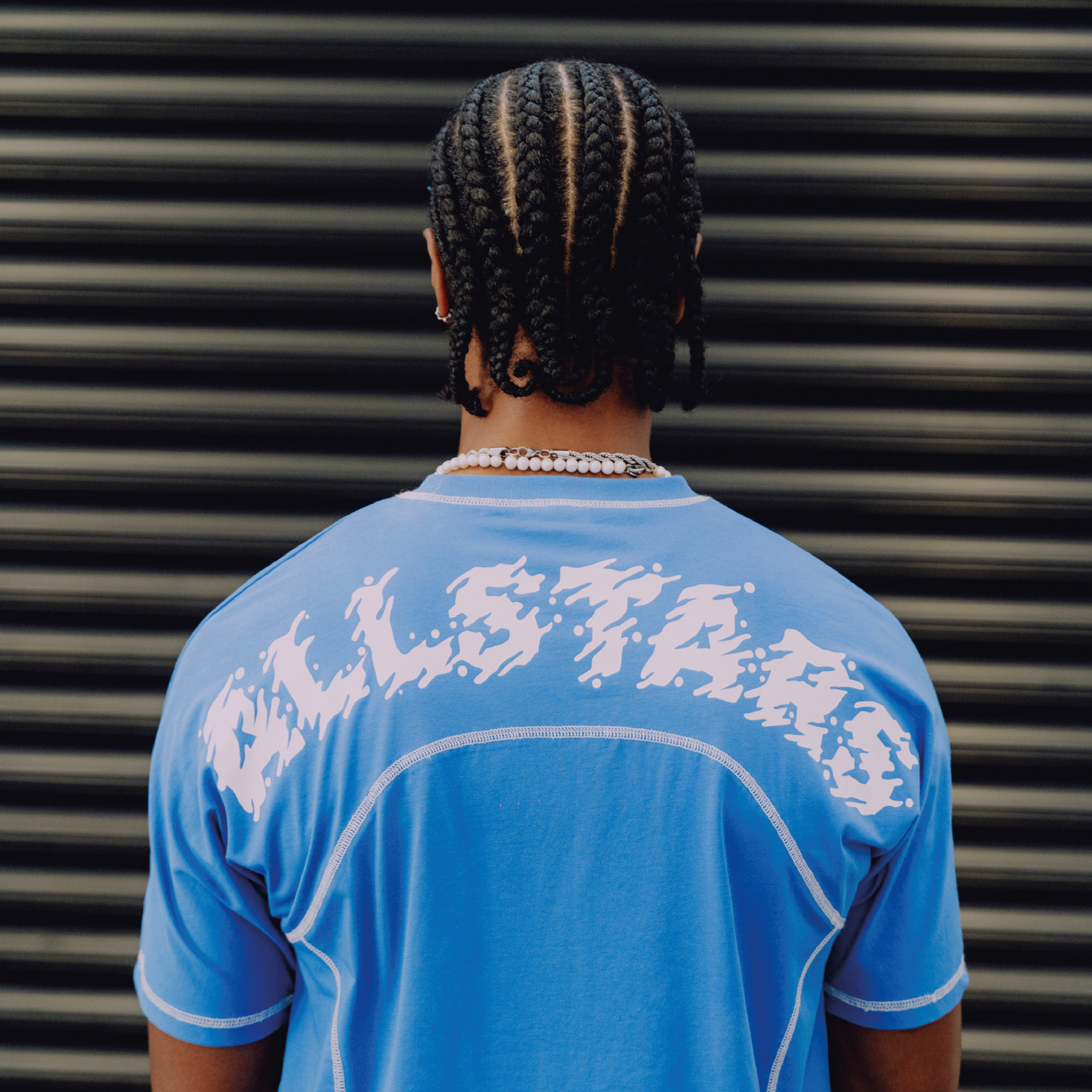 DNBA Flatlock Tee - Blue/White