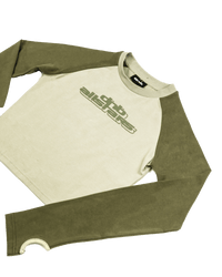 Long-sleeve Crop Top - Khaki