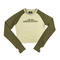 Long-sleeve Crop Top - Khaki