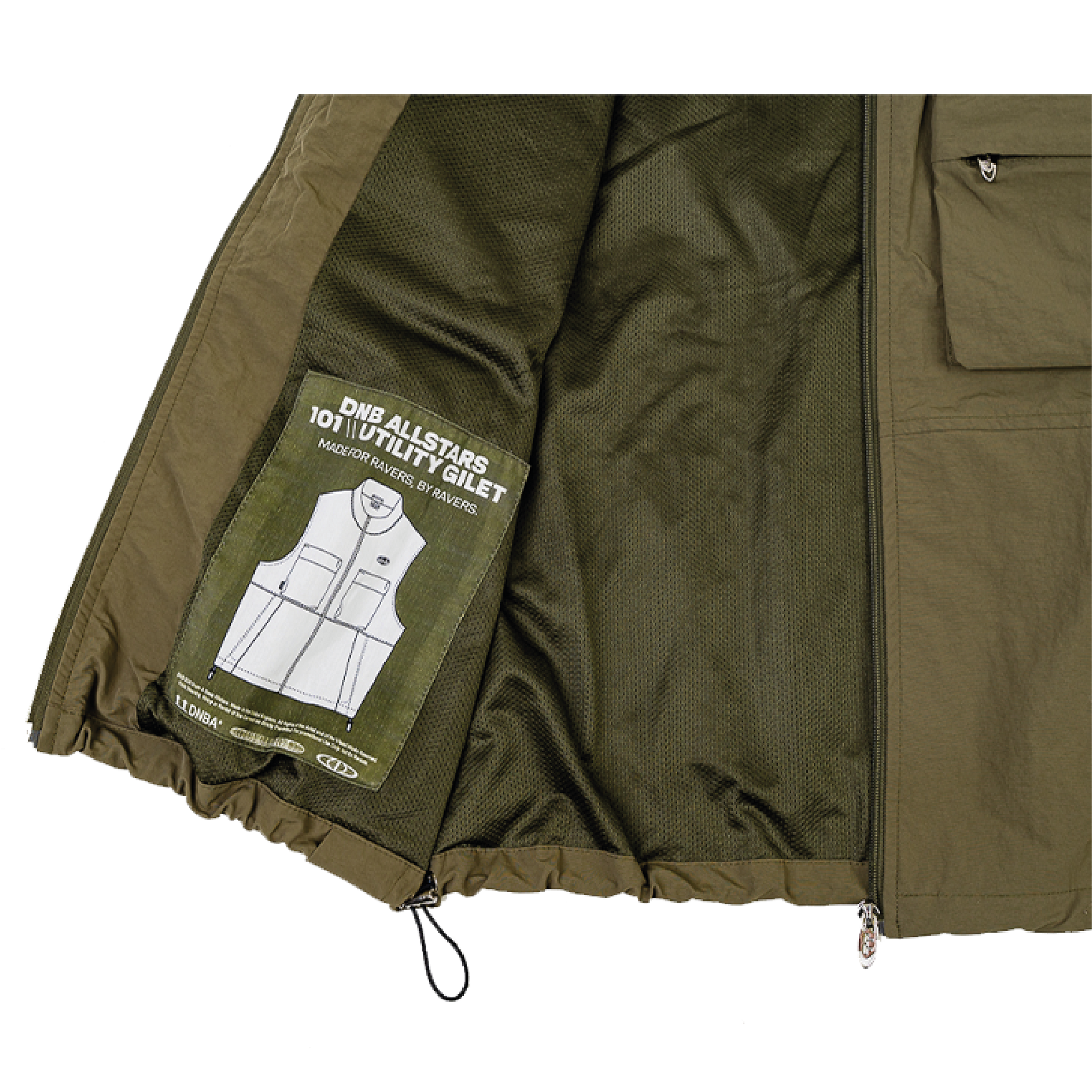 DNBA Utility Gilet - Khaki