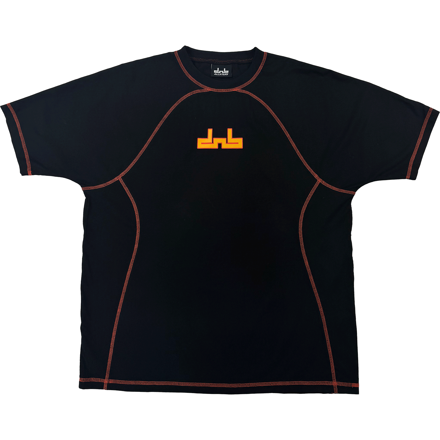 DNBA Flatlock Tee - Black/Orange