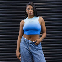 Halter Neck Crop Top - Blue