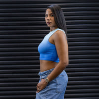 Halter Neck Crop Top - Blue