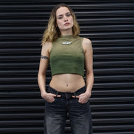 Halter Neck Crop Top - Khaki