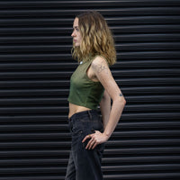 Halter Neck Crop Top - Khaki