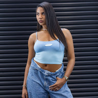 SS24 Crop Top mit Trägern - Blau