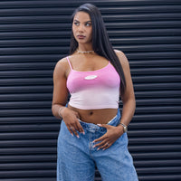 Strapped Crop Top - Pink