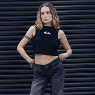 Halter Neck Crop Top - Black