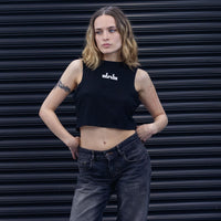 Halter Neck Crop Top - Black