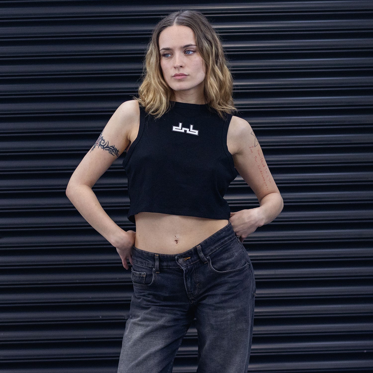 Halter Neck Crop Top - Black