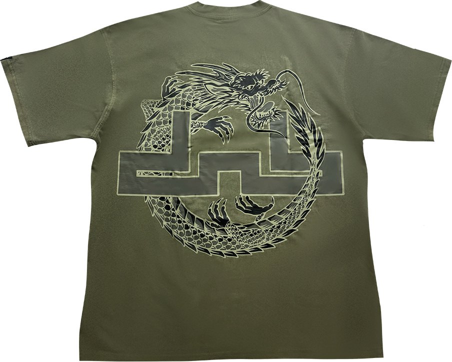 Spiral Dragon Tee - Khaki