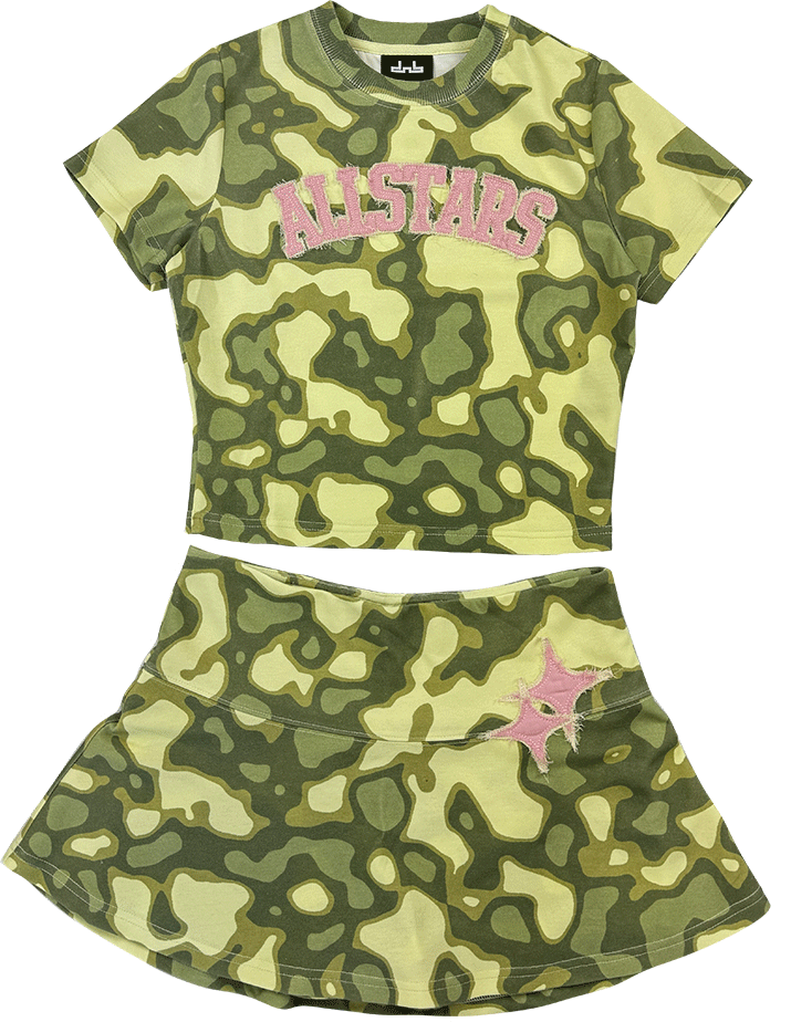 Camo Womens' Tee & Skort Set
