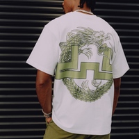 Spiral Dragon Tee - White